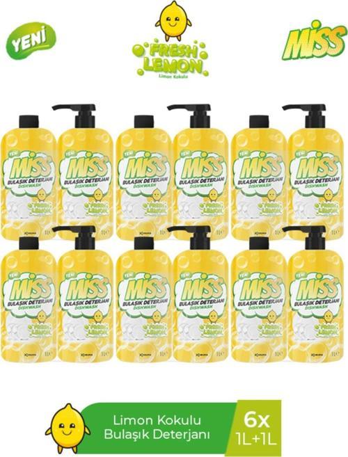 Miss Bulaşık Deterjanı (Limon+Limon) 1 L + 1 L X 6 Adet