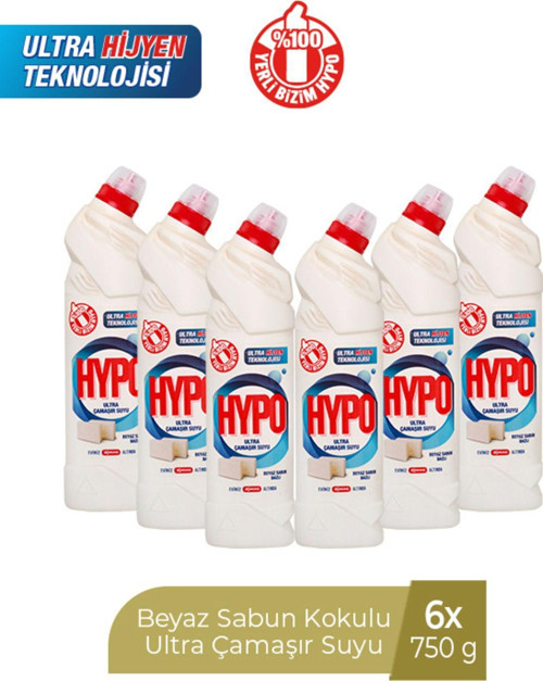 Ultra Çamaşır Suyu Beyaz Sabun Kokulu 750 Ml X 6 Adet