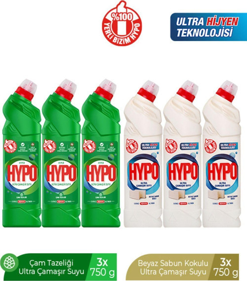 Ultra Çamaşır Suyu 3 Çam Ve 3 Beyaz Sabun 750 Gr X 6 Adet