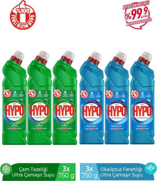 Ultra Çamaşır Suyu 3 Çam Ve 3 Okaliptus 750 Gr X 6 Adet