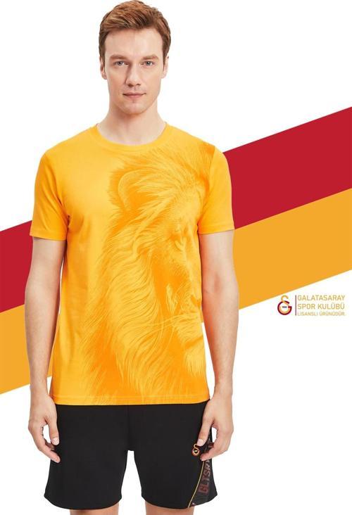 Orijinal Lisanslı Aslan Baskılı Sarı T-Shirt