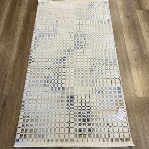 Zen 1053 Mikrofiber Kaymaz Taban Yıkanabilir Antibakteriyel Modern Halı Mavi Halı