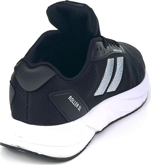 Erkek Siyah Beyaz Bağcıklı Nefes Alan Esnek Hafif Günlük Sneaker Spor Ayakkabı