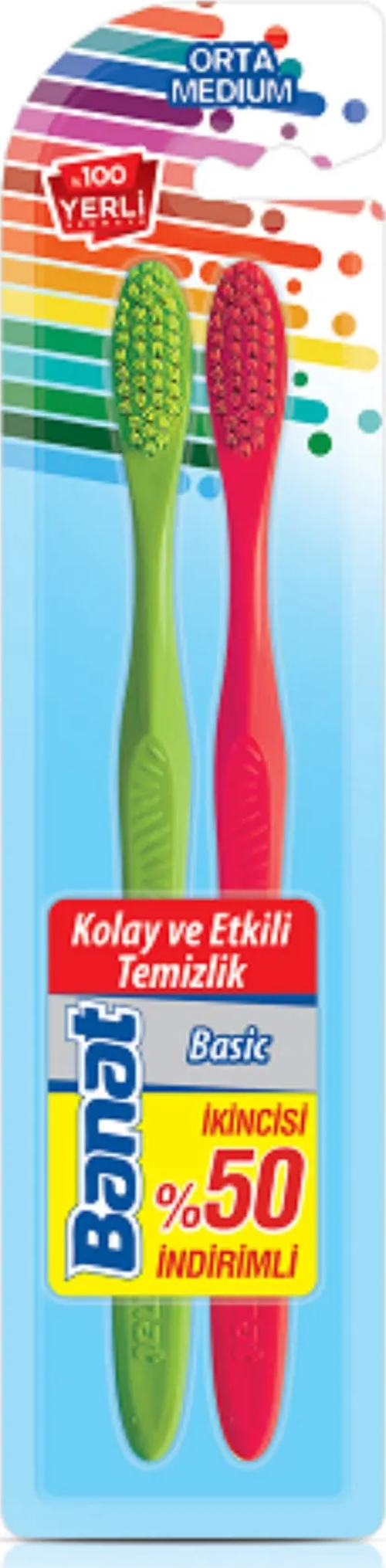 Basic Diş Fırçası 2'li Set Orta Sertlik