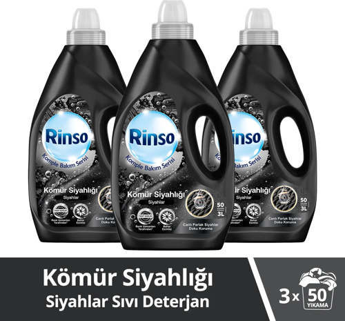 Sıvı Çamaşır Deterjanı Komple Bakım Serisi Kömür Siyahlığı Siyahlar İçin 3 lt x 3 Adet