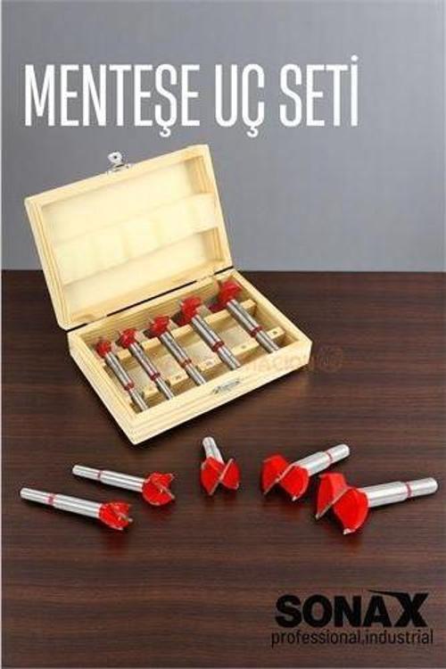 Menteşe Uç Seti Ahşap Freze Bıçağı Yuvarlak Panc 5 Adet Çantalı Takım