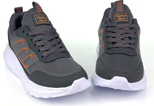 Unisex Füme Oranj Bağcıklı Nefes Alan Esnek Hafif Günlük Sneaker Spor Ayakkabı