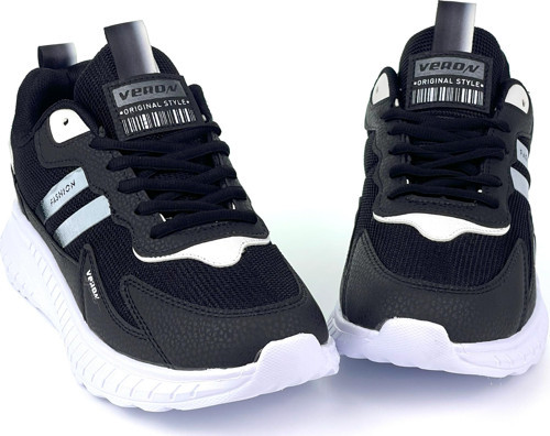 Unisex Siyah Beyaz Bağcıklı Esnek Hafif Günlük Sneaker Spor Ayakkabı