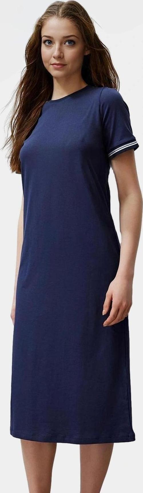 Rahat Örme Midi Elbise Bisiklet Yaka Yazlık Günlük Polyester Pamuk Şık Görünüm