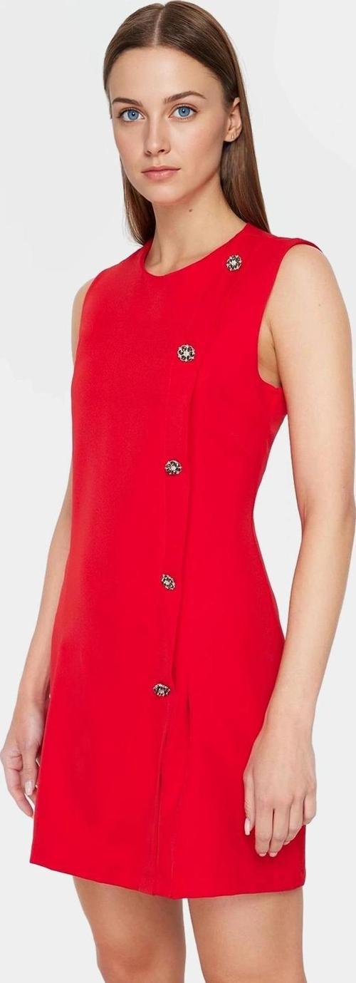Kısa Mini Elbise Bisiklet Yaka A line Kesim Dokuma Polyester Kumaş Zarifane Tasarım Rahat Ve Şık