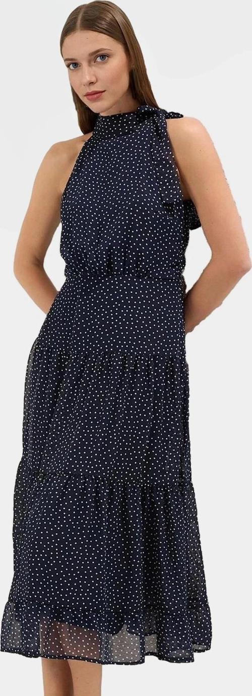 Yazlık Kolsuz A Kesim Puantiyeli Şifon Elbise  Polyester Kaliteli İşçilik Seçkin Malzeme