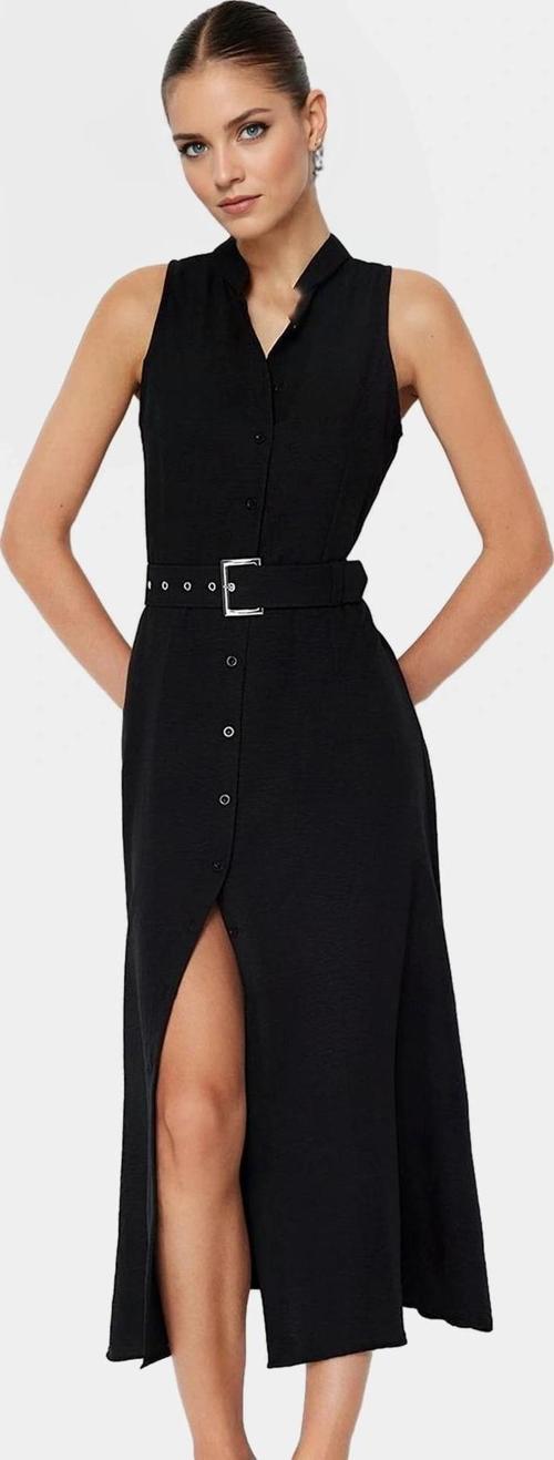 Yazlık Şık Kemerli Maxi Elbise Rahat Dokuma Polyester Kumaş Görünüm Profesyonel