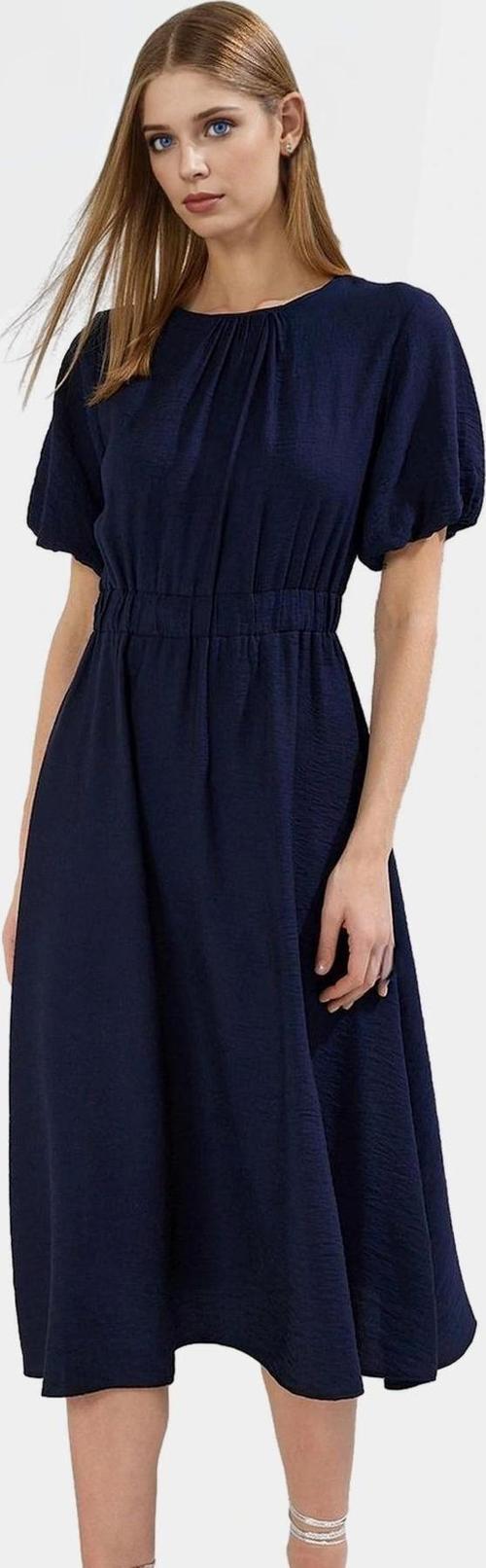 Rahat Yazlık Midi Elbise A Kesim Balon Kol Polyester Kumaş Uzun Ömürlü Mükemmel Uyum