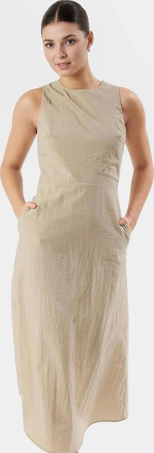 Rahat ve Şık A Line Midi Elbise Nefes Alan Polyester Kumaş Bisiklet Yaka Zarifane Tasarım