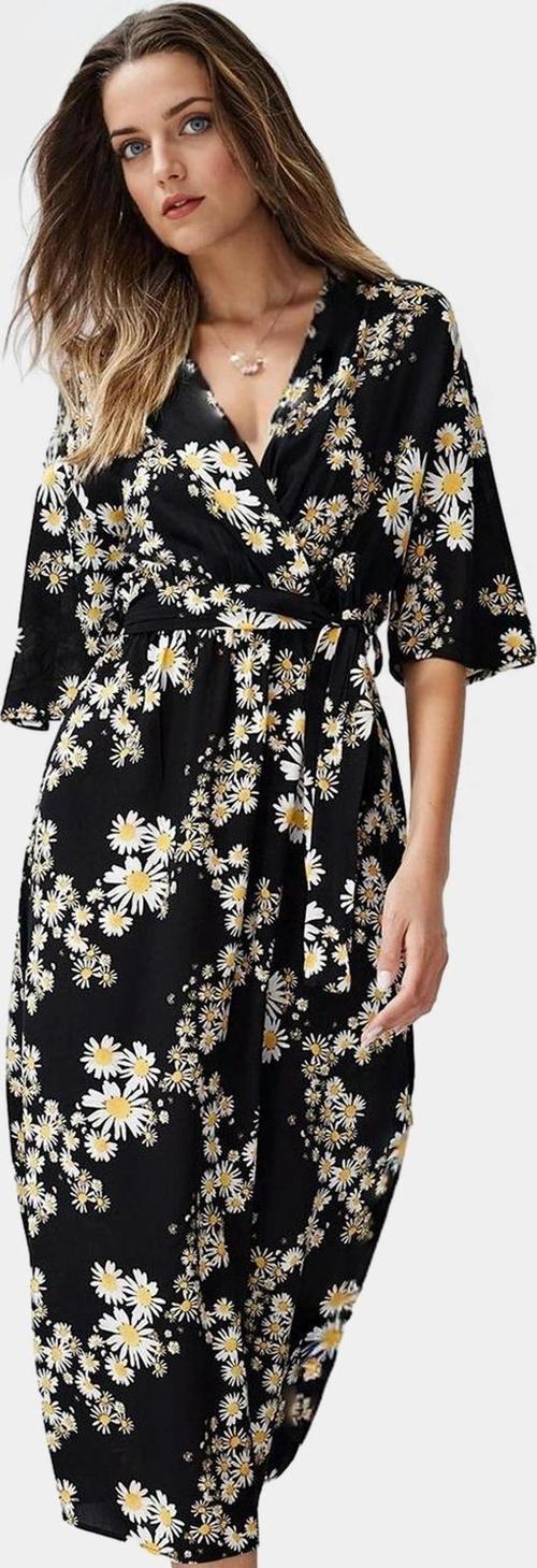 Yazlık Çok Çiçekli A Kesim Maxi Elbise Rahat Şık ve Nefes Alabilir Mükemmel Uyum