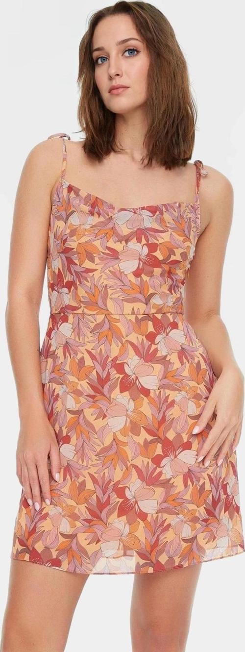 A line Şifon Mini Elbise Çiçek Desenli Polyester Yazlık Günlük Kullanım İçin Uzun Ömürlü