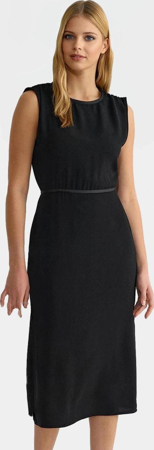Yazlık Kolsuz A Kesim Midi Elbise Nefes Alan Polyester Kumaş Şık Ofis Stili Uzun Ömürlü