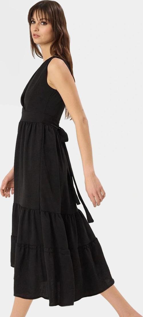 Rahat V Yaka Midi Elbise Polyester Dokuma Kumaş Yazlık Günlük Stil Kullanım İçin