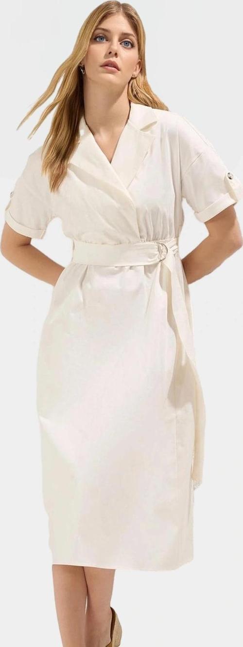 Yazlık Midi Elbise Rahat A Kesim Dokuma Kumaş Casual Stil Modern Dayanıklı Malzeme