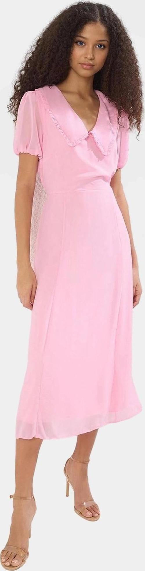 Astarlı Dokuma Şifon Elbise A Kesim Midi Boy Yazlık Profesyonel Görünüm Rahat Ve Şık