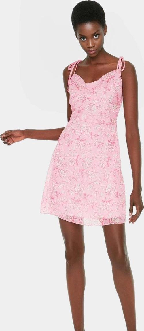 A line Şifon Mini Elbise Çiçek Desenli Polyester Yazlık Günlük Kullanım İçin Uzun Ömürlü