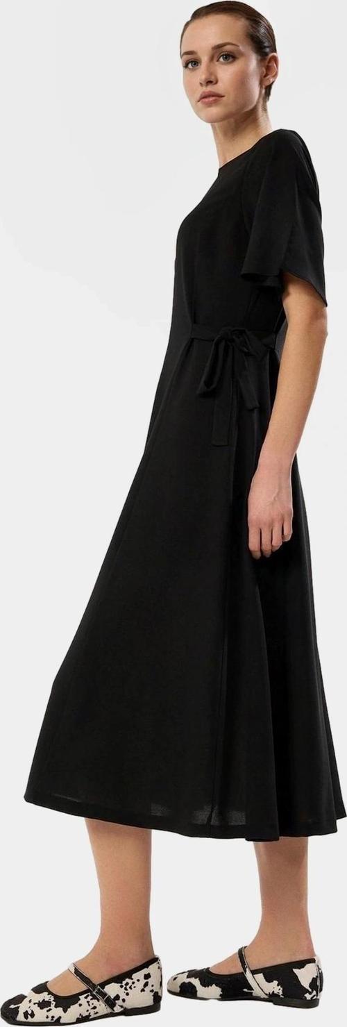 Polyester Krep Midi Elbise A Kesim Kısa Melek Kol Günlük Yazlık Mükemmel Uyum Rahat Ve Şık