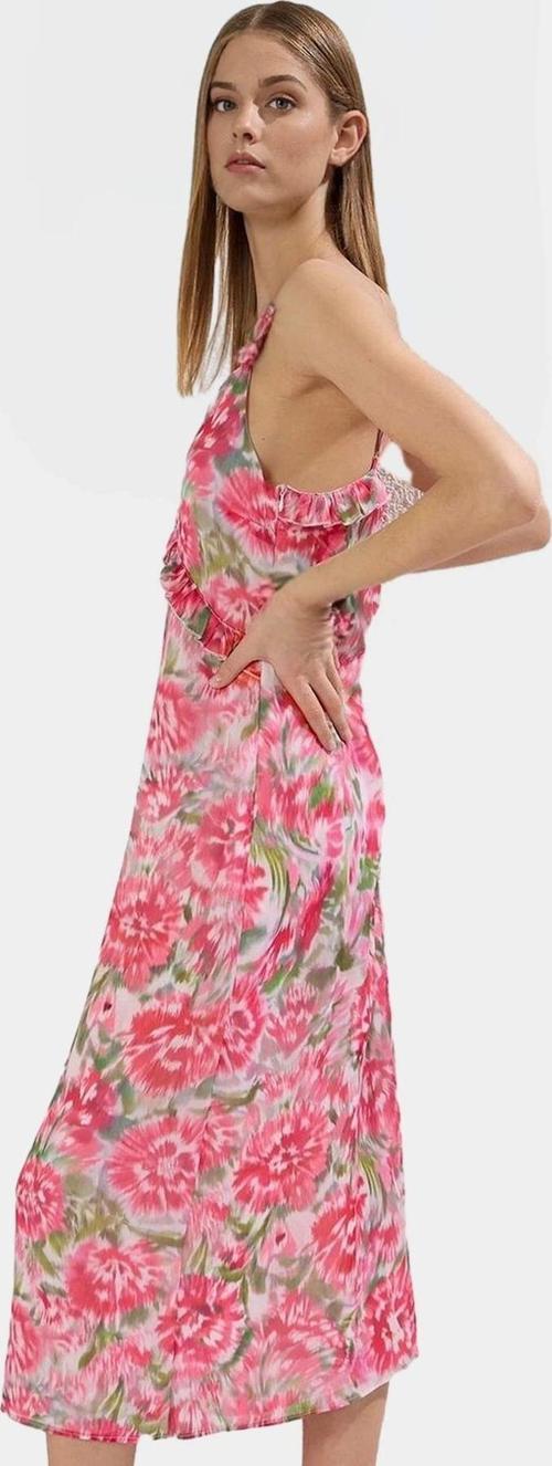 A line Kolsuz Şifon Maxi Elbise Çiçek Desenli Polyester Yazlık Seçkin Malzeme Yüksek Kalite