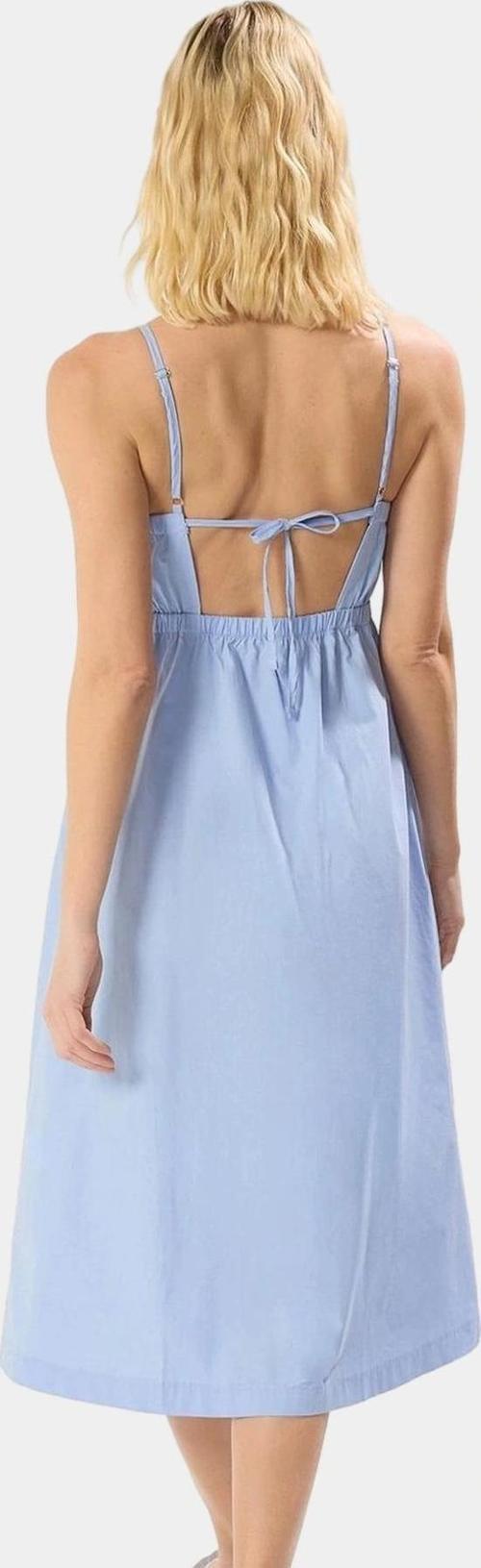 Poplin Dokuma Midi Elbise A Line Kalıp Rahat Yazlık Casual Dayanıklı Malzeme Zarifane Tasarım