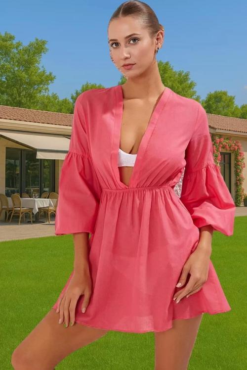 Kadın Pamuk Vual Maxi Plaj Elbisesi Rahat Yazlık Elbise Profesyonel Görünüm Yüksek Kalite