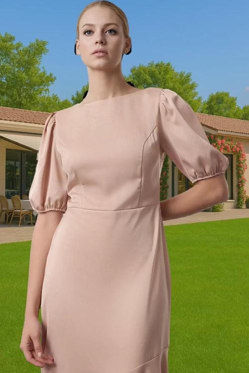 Şık Balık Etekli Saten Abiye Elbise Özel Günler İçin Rahat Kullanım Yüksek Kalite Şık Görünüm