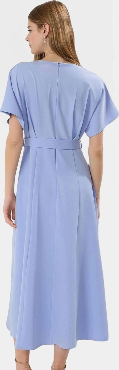 Rahat Yazlık A Line Elbise Kısa Yarasa Kol Polyester Dokuma Kumaş Zarifane Tasarım