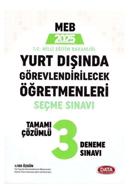 Data Yayınları 2025 Meb Yurt Dışında Görevlendirilecek Öğretmenleri Seçme Sınavı Çözümlü 3 Deneme
