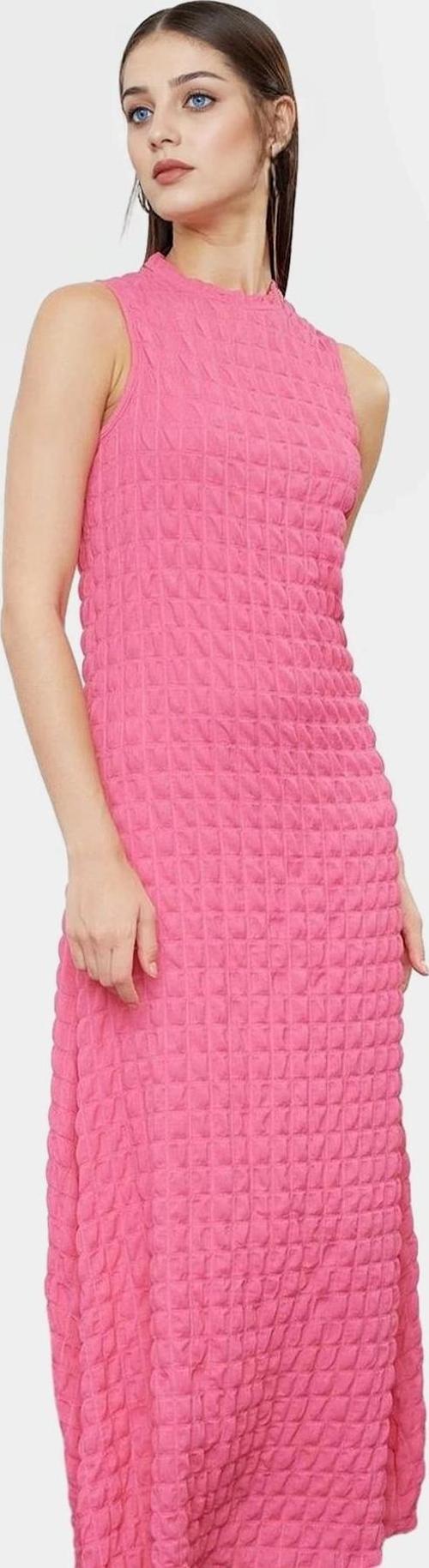 Astarlı A Line Gofre Dokulu Polyester Maxi Elbise Rahat Günlük Stil Kullanım İçin