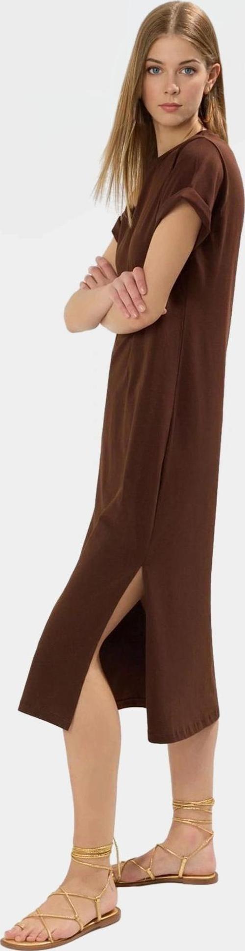 Pamuklu Örme Midi T shirt Elbise Rahat Şık ve Günlük Özel Tasarım Konforlu Kesim Yüksek Kalite