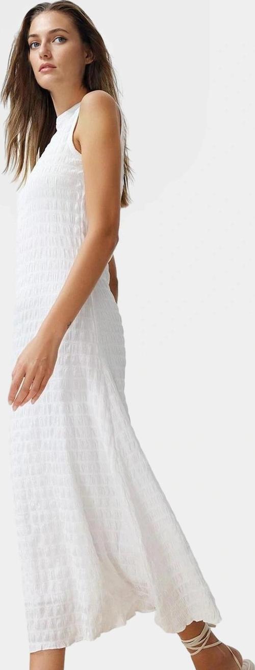 Astarlı A Line Gofre Dokulu Polyester Maxi Elbise Rahat Günlük Stil Kullanım İçin
