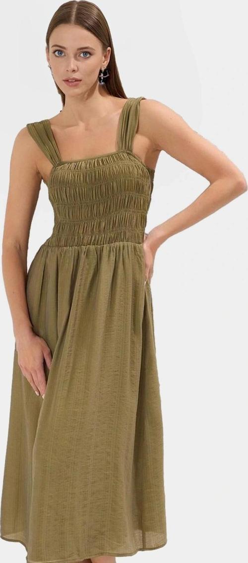 Cool & Comfort Elbise  Polyester Midi Boy Gipeli Detay Seçkin Malzeme Konforlu Kesim