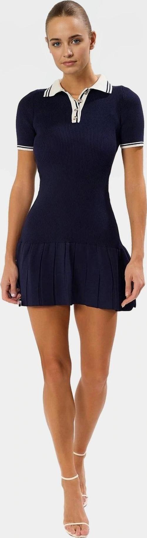 Rahat Triko Mini Elbise Polo Yaka Kısa Kol Bodycon Kaliteli İşçilik Seçkin Malzeme