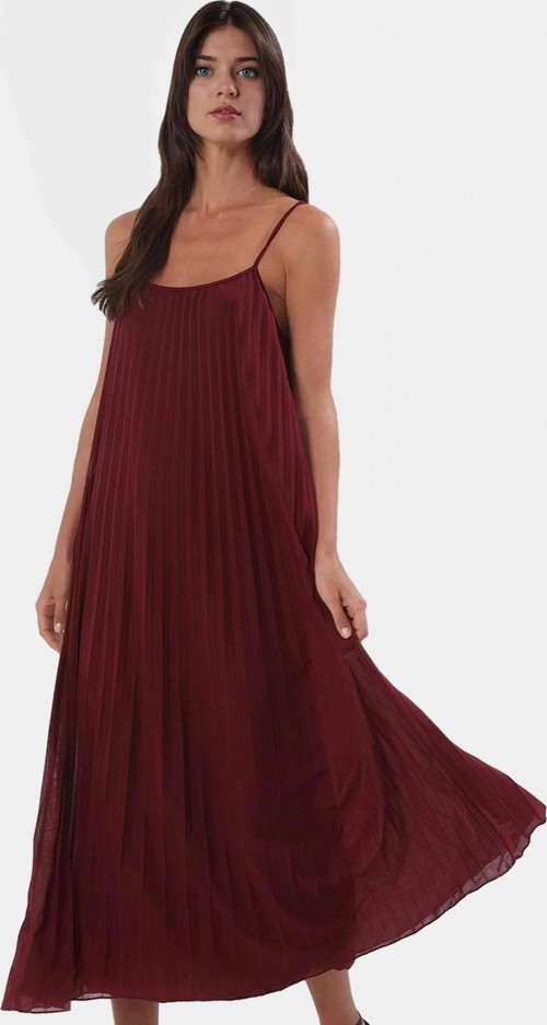 A line Tül Maxi Elbise Örme Kumaş Halter Yaka Yırtmaçlı Rahat Kesim Mükemmel Uyum Trend Tasarım