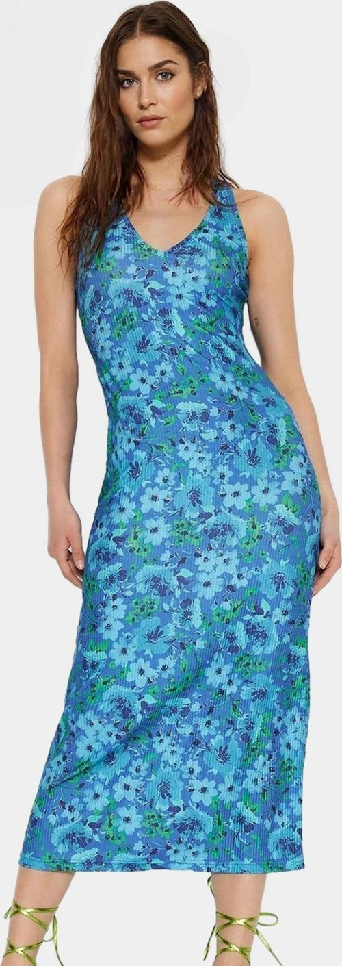 Çiçekli Bodycon Midi Elbise Rahat Nefes Alabilir Polyester Kaşkorse Kumaş Şık Görünüm