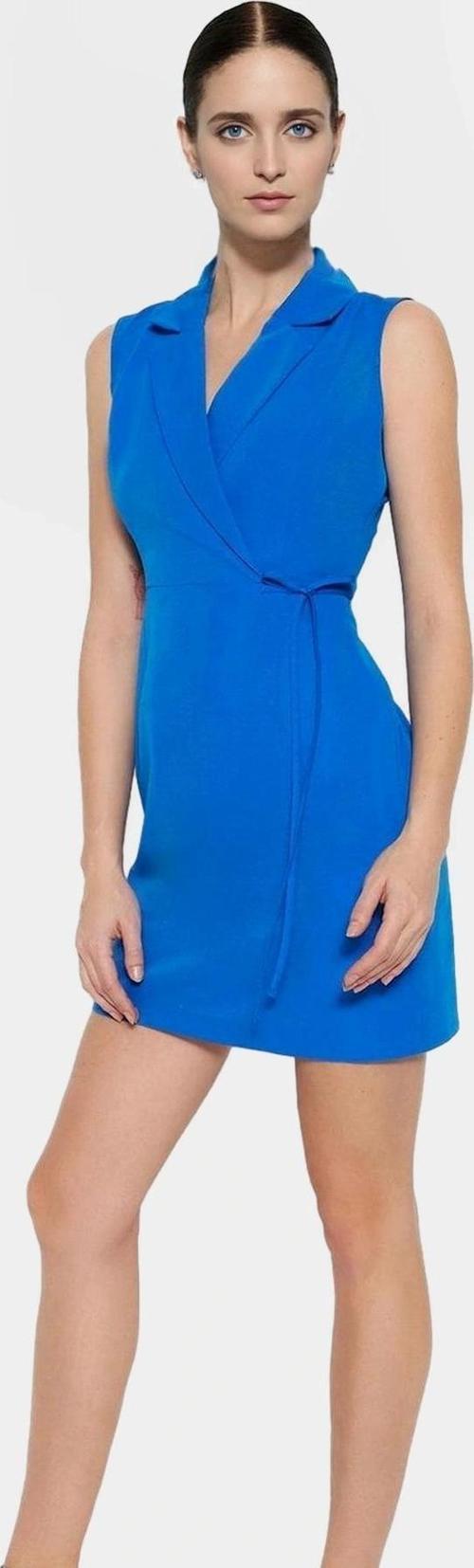 A Kesimli Mini Elbise Nefes Alan Polyester Pamuk Karışımı Kruvaze Profesyonel Görünüm