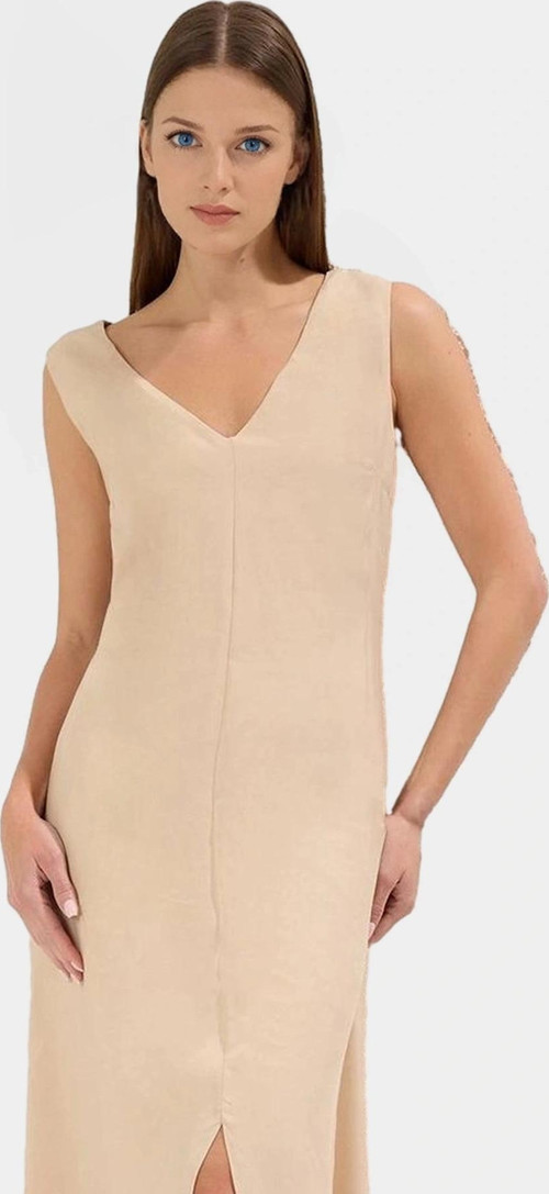 Nefes Alabilir Polyester Dokuma Midi Elbise Rahat Günlük Kullanım Konforlu Kesim Uzun Ömürlü