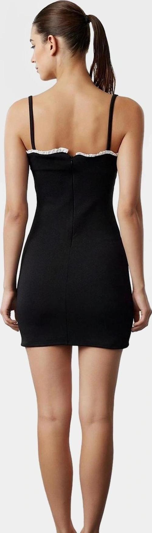 Bodycon Mini Örme Elbise Kolsuz Fiyonklu Polyester Kumaş Rahat Kullanım Mükemmel Uyum