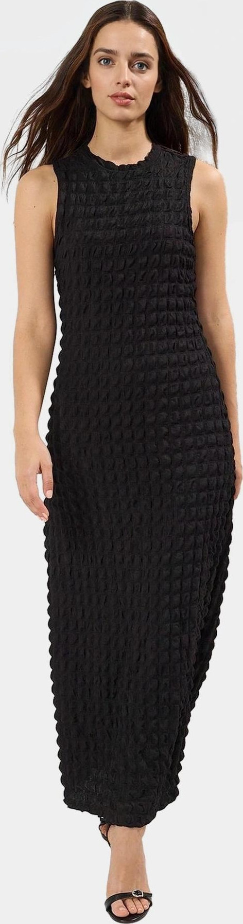 Astarlı A Line Gofre Dokulu Polyester Maxi Elbise Rahat Günlük Stil Kullanım İçin