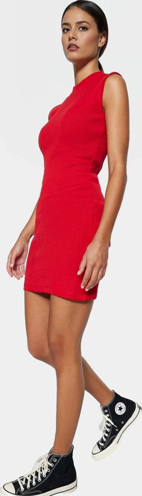 Örme Bodycon Mini Elbise Bisiklet Yaka Rahat Günlük Stil Kullanım Zarifane Tasarım