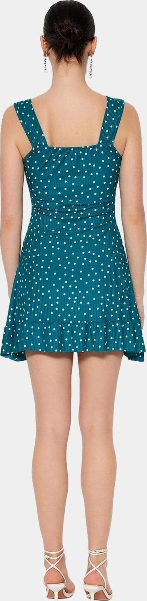 Çiçekli Desenli A Line Mini Elbise Örme Kumaş Kare Yaka Rahat Kalıp Kaliteli İşçilik Özel Tasarım