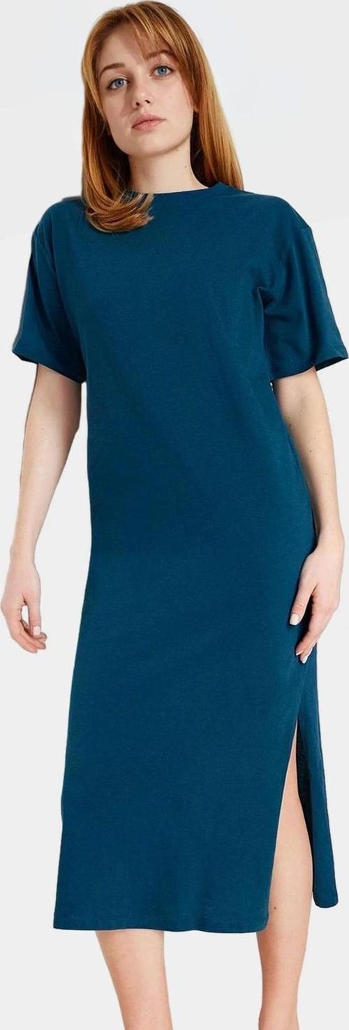 Pamuklu Örme Midi T shirt Elbise Rahat Şık ve Günlük Özel Tasarım Konforlu Kesim Yüksek Kalite