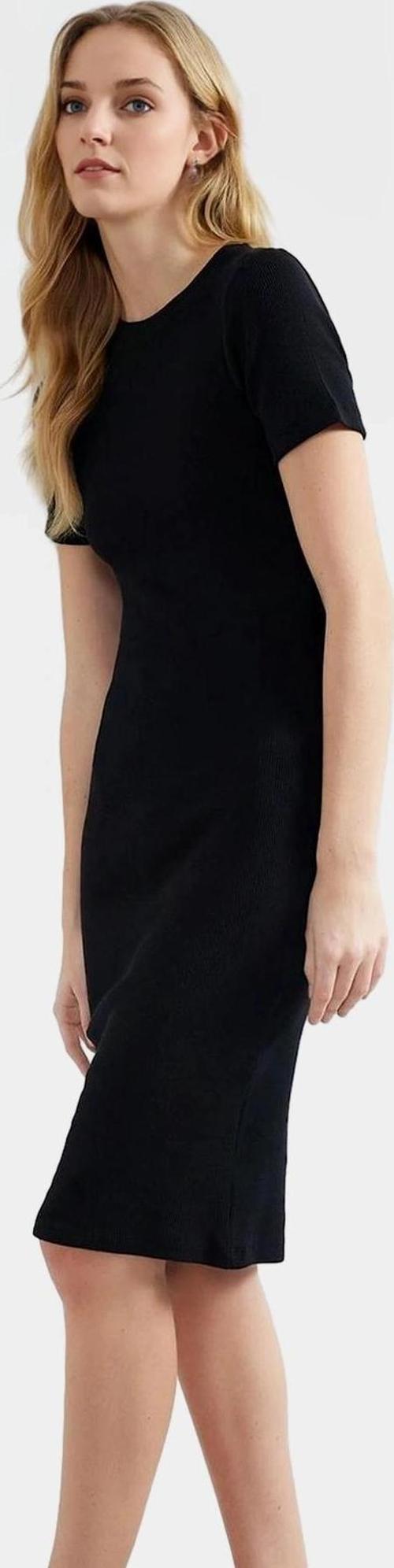 Örme Midi Elbise Bodycon Kalıp Bisiklet Yaka Günlük Kullanım Rahat