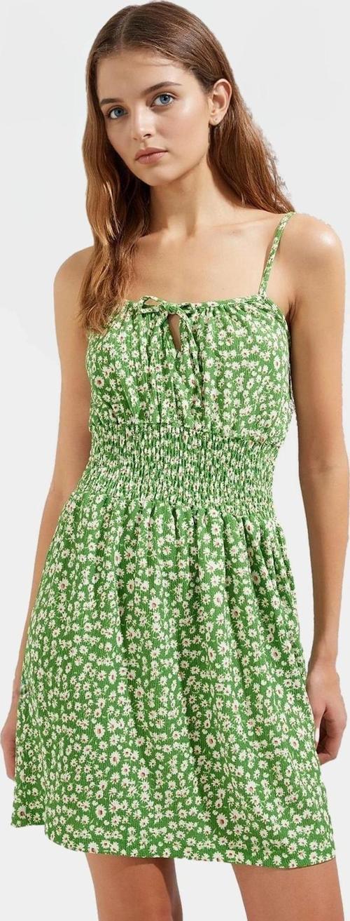 Mini Bodycon Elbise Çiçek Desenli Örme Kumaş Rahat Yazlık Zarifane Tasarım Özenle Seçilmiş