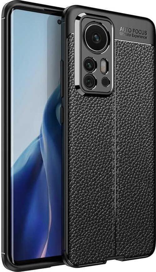Xiaomi Mi 12 Pro Uyumlu Kamera Korumalı Deri Görünümlü Silikon Kılıf