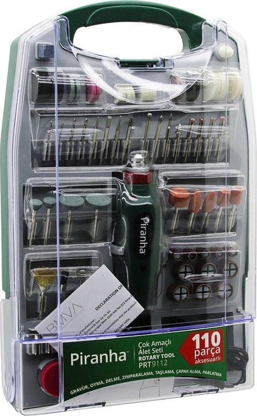110 PCS MİNİ TAŞLAMA - GRINDER ÇOK AMAÇLI SET ELEKTRİKLİ EL MOTORU DC 12V  16000 RPM PARLATMA PRT-9112 (2818)